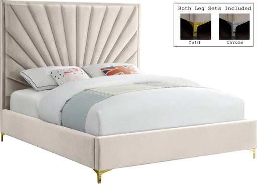 Eclipse Cream Velvet Queen Bed - Just Furniture (PA) - Multi Location