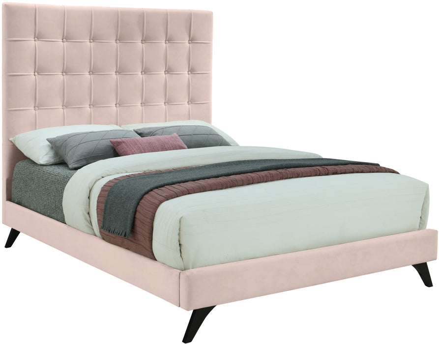 Elly Pink Velvet Queen Bed - Just Furniture (PA) - Multi Location
