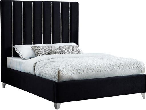 Enzo Black Velvet Queen Bed - Just Furniture (PA) - Multi Location