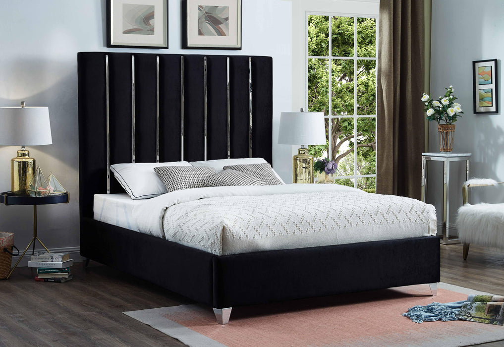Enzo Black Velvet Full Bed - Just Furniture (PA) - Multi Location