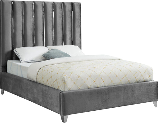 Enzo Grey Velvet King Bed - Just Furniture (PA) - Multi Location