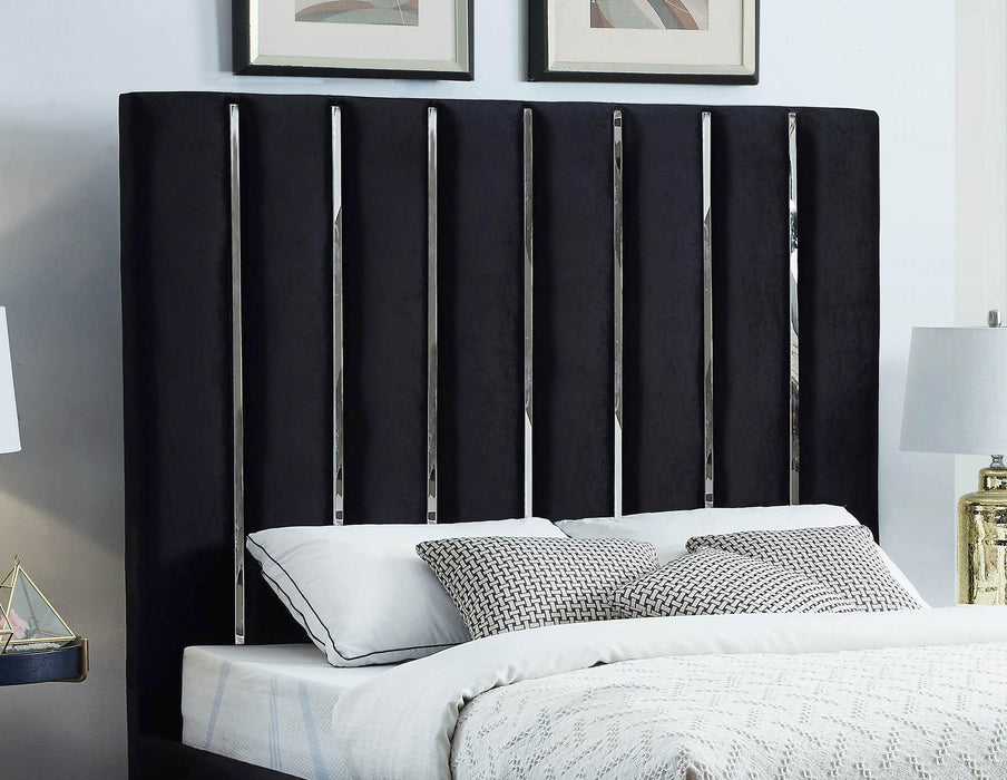 Enzo Black Velvet Full Bed - Just Furniture (PA) - Multi Location