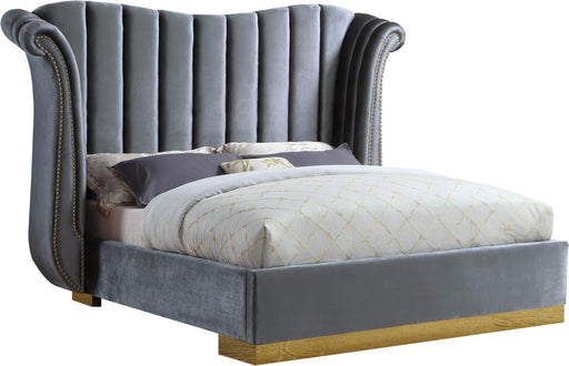 Flora Grey Velvet King Bed (3 Boxes) - Just Furniture (PA) - Multi Location