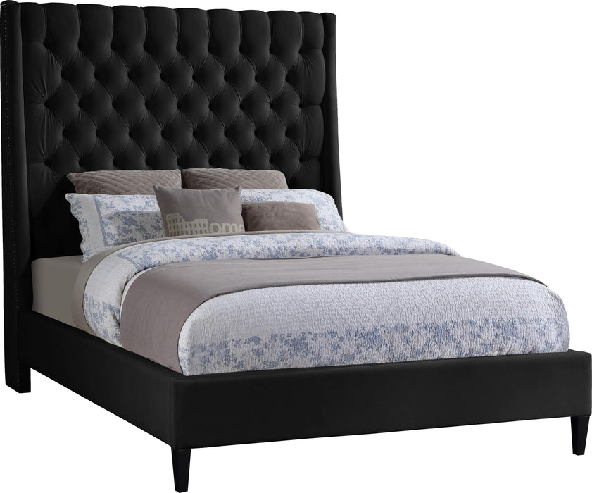 Fritz Black Velvet Full Bed - Just Furniture (PA) - Multi Location