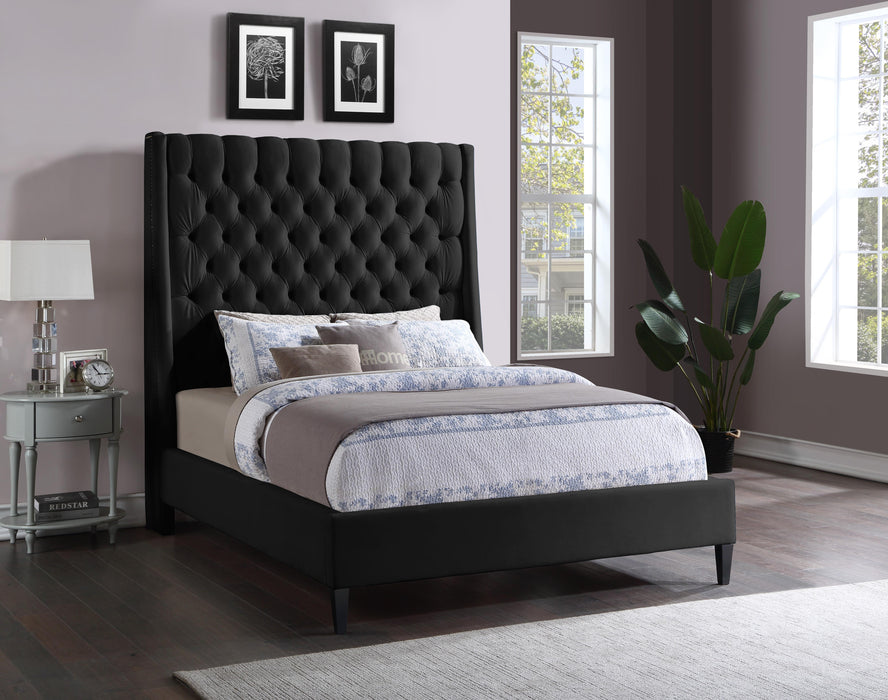 Fritz Black Velvet Full Bed - Just Furniture (PA) - Multi Location
