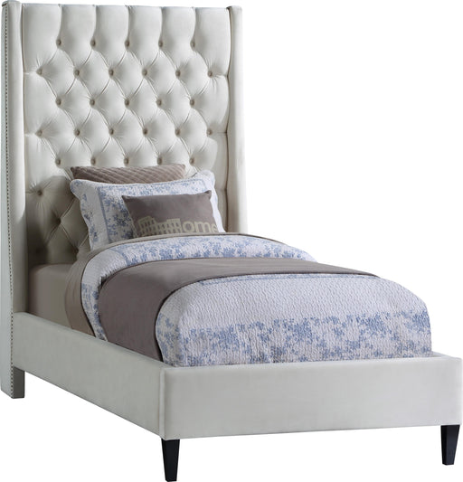 Fritz Cream Velvet Twin Bed - Just Furniture (PA) - Multi Location