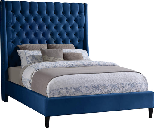 Fritz Navy Velvet Full Bed - Just Furniture (PA) - Multi Location