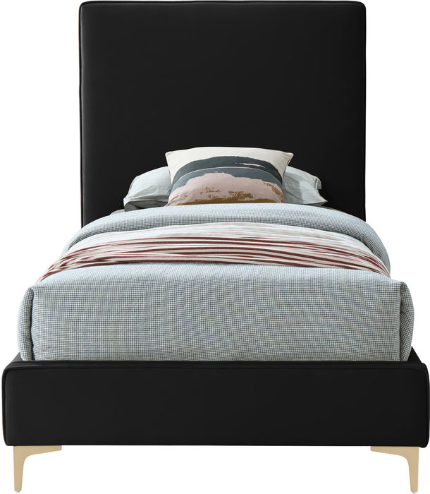Geri Black Velvet Twin Bed - Just Furniture (PA) - Multi Location