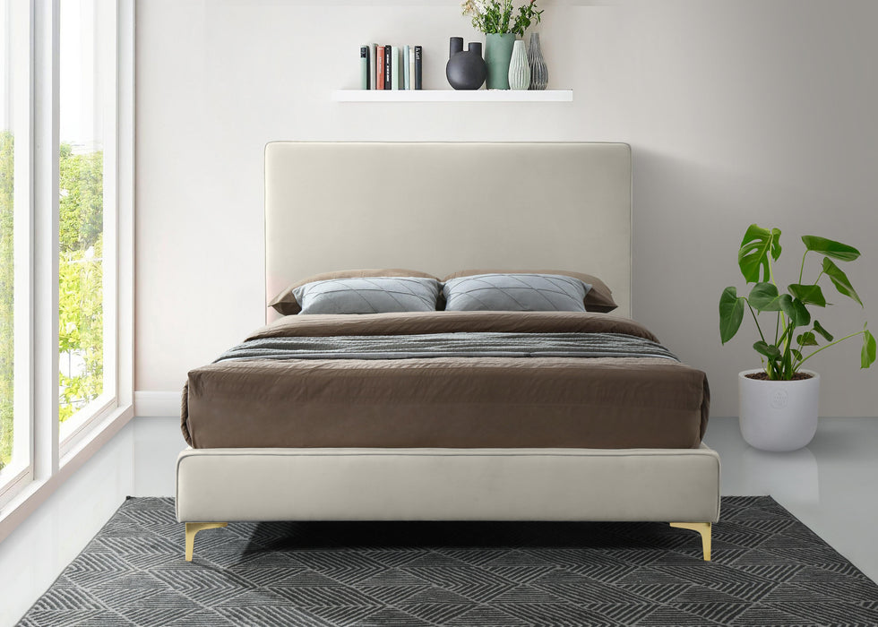 Geri Cream Velvet Full Bed - Just Furniture (PA) - Multi Location