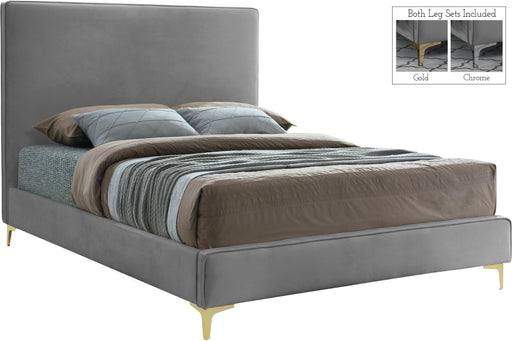 Geri Grey Velvet Full Bed - Just Furniture (PA) - Multi Location