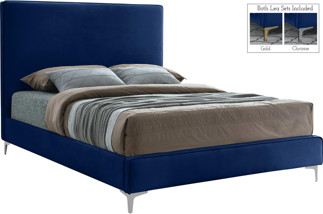 Geri Navy Velvet Full Bed - Just Furniture (PA) - Multi Location