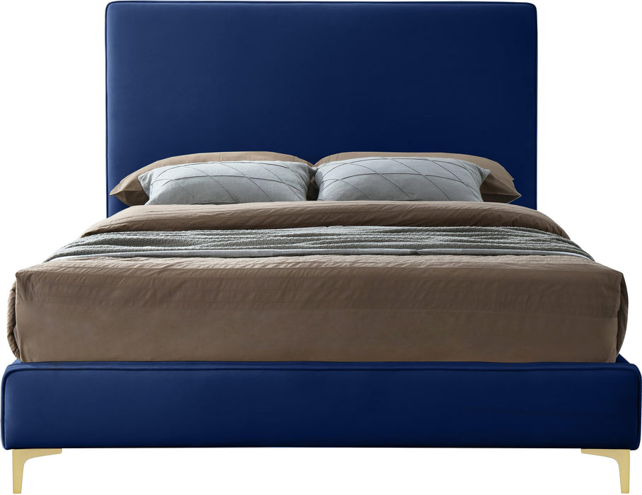 Geri Navy Velvet Full Bed - Just Furniture (PA) - Multi Location