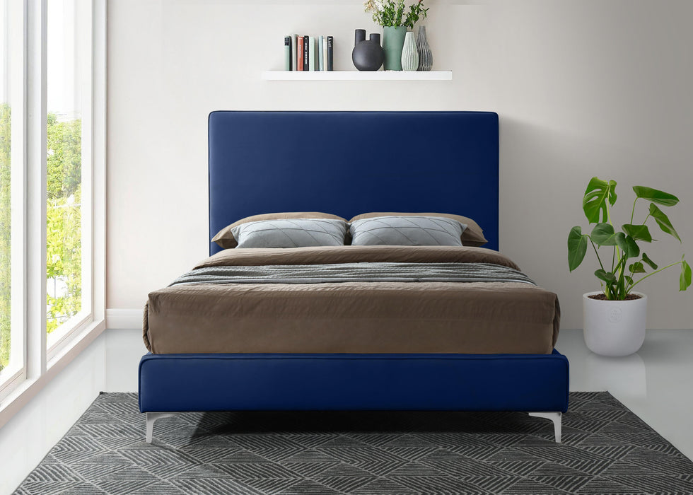 Geri Navy Velvet Full Bed - Just Furniture (PA) - Multi Location