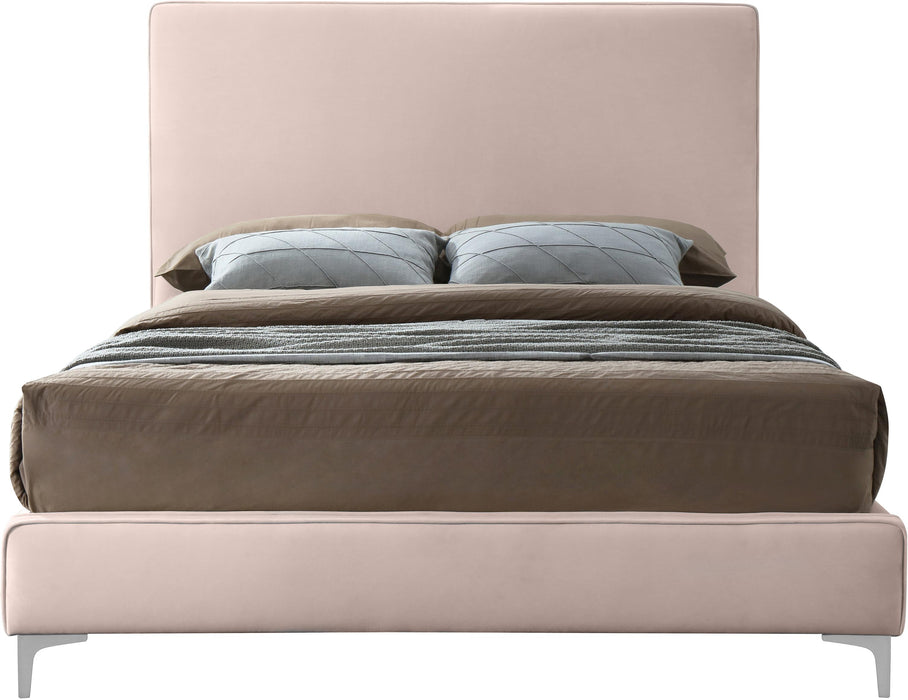 Geri Pink Velvet King Bed - Just Furniture (PA) - Multi Location