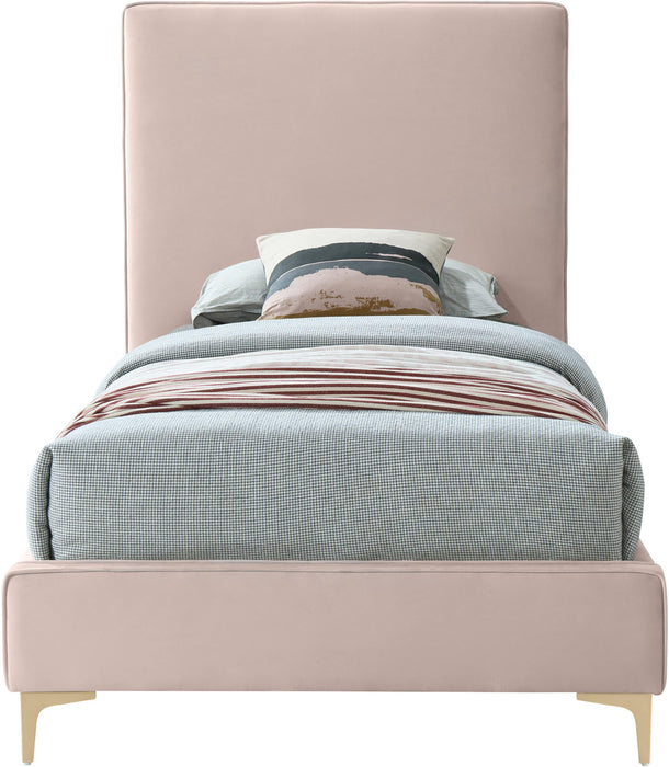Geri Pink Velvet Twin Bed - Just Furniture (PA) - Multi Location