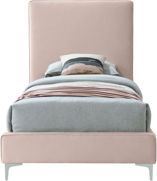 Geri Pink Velvet Twin Bed - Just Furniture (PA) - Multi Location