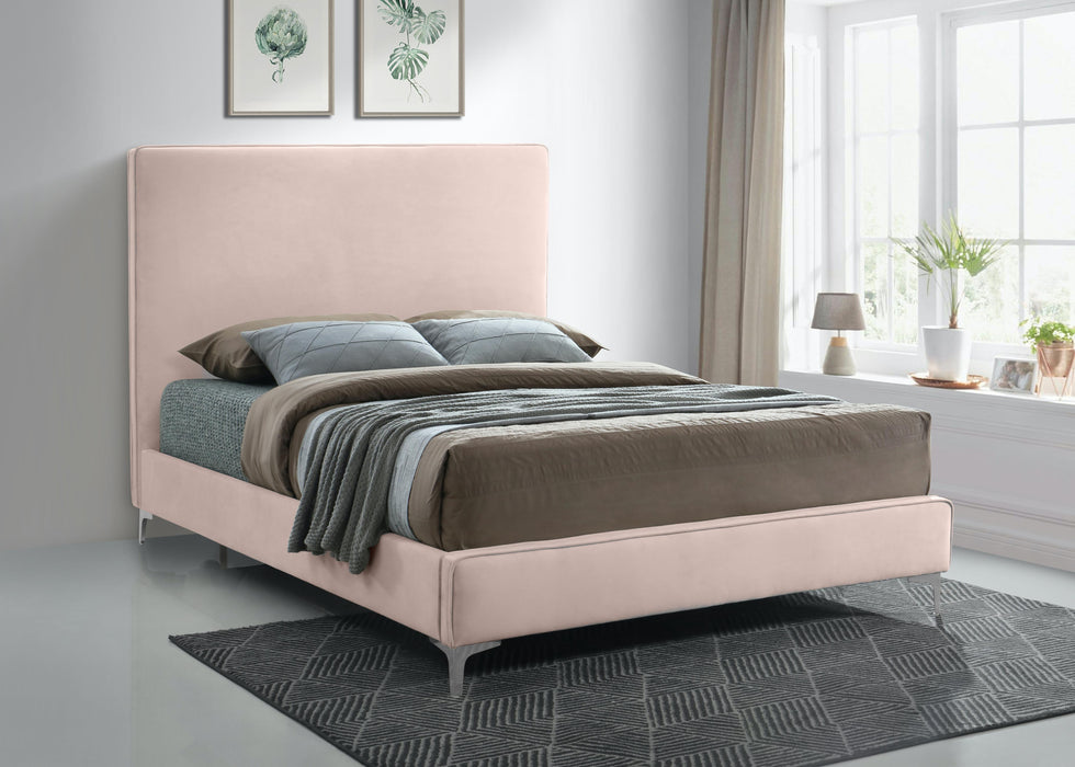 Geri Pink Velvet Full Bed - Just Furniture (PA) - Multi Location