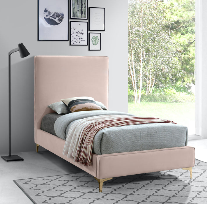 Geri Pink Velvet Twin Bed - Just Furniture (PA) - Multi Location