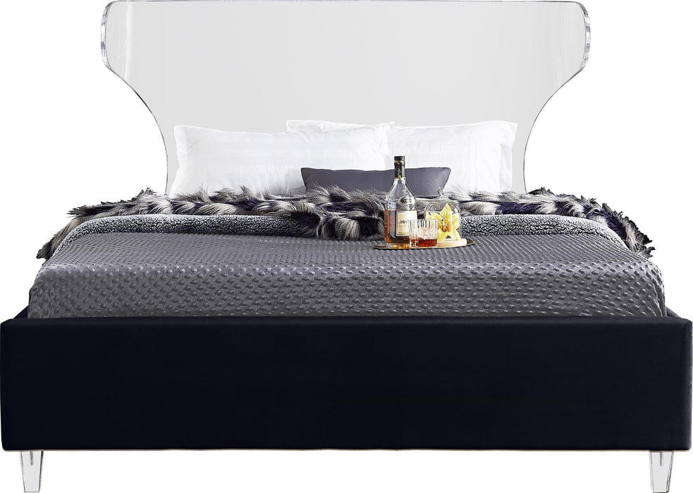 Ghost Black Velvet Full Bed - Just Furniture (PA) - Multi Location