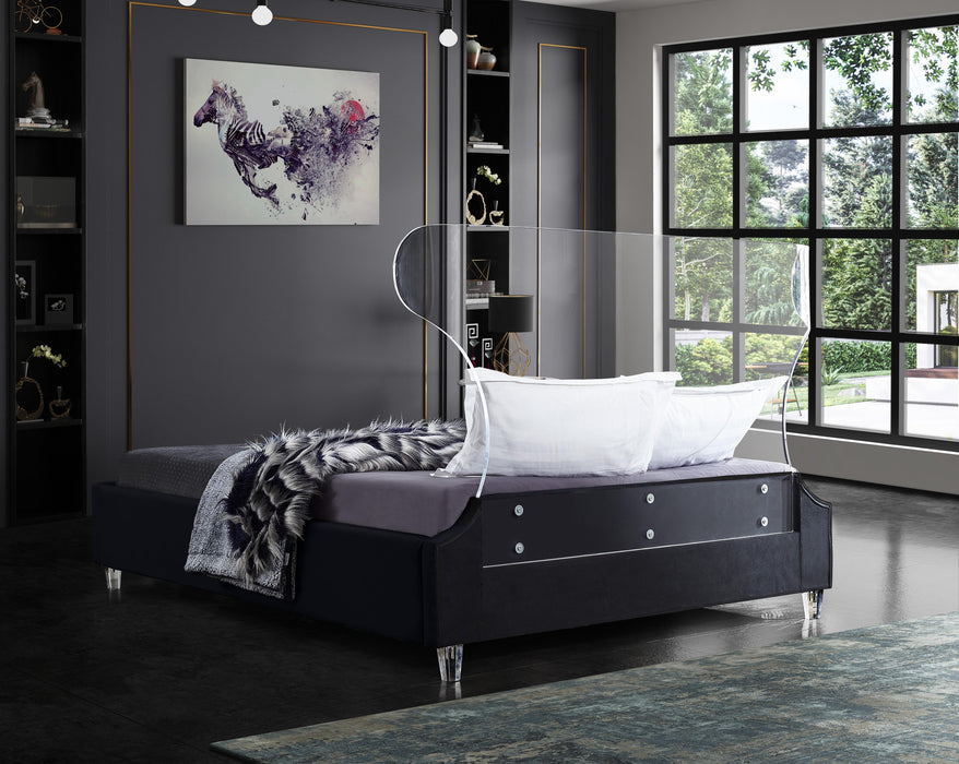 Ghost Black Velvet Full Bed - Just Furniture (PA) - Multi Location