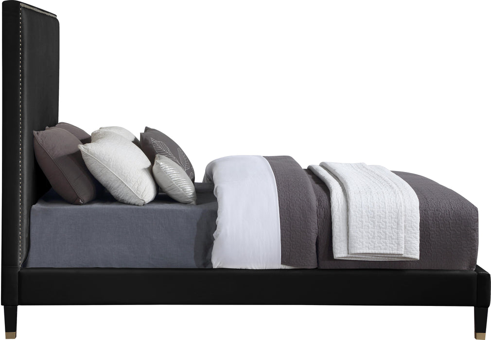 Harlie Black Velvet Full Bed - Just Furniture (PA) - Multi Location