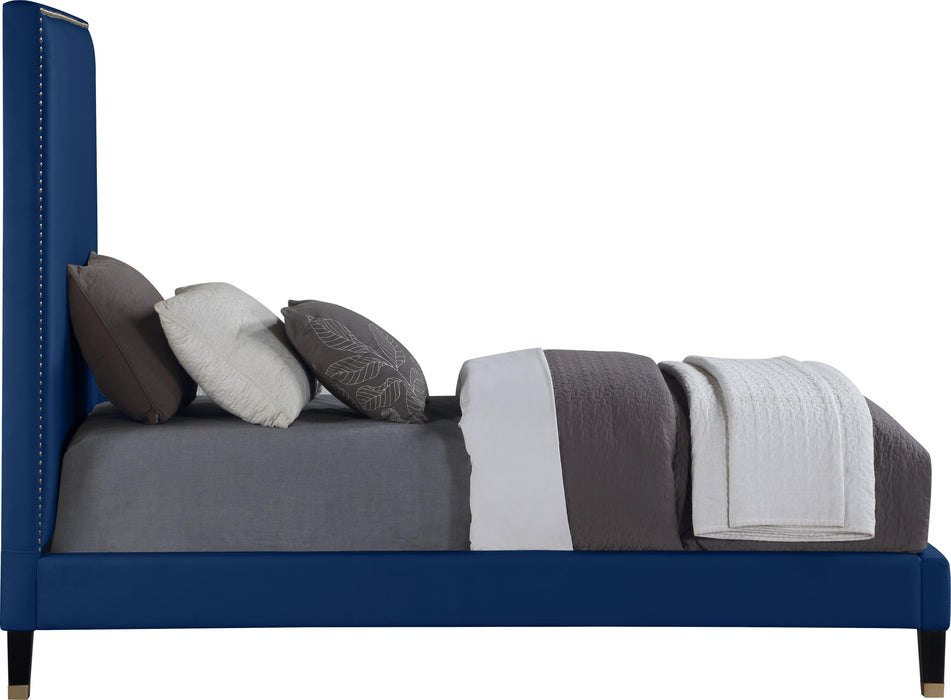 Harlie Navy Velvet Twin Bed - Just Furniture (PA) - Multi Location