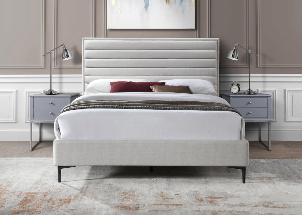 Hunter Cream Linen Queen Bed - Just Furniture (PA) - Multi Location