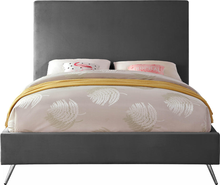 Jasmine Grey Velvet King Bed - Just Furniture (PA) - Multi Location