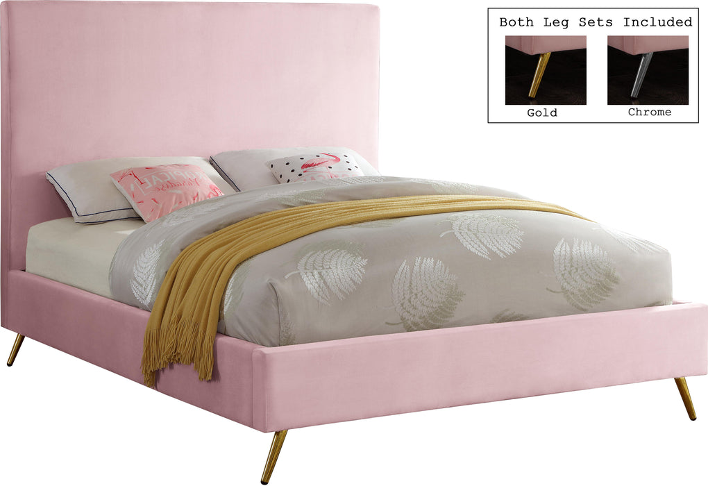 Jasmine Pink Velvet Full Bed - Just Furniture (PA) - Multi Location
