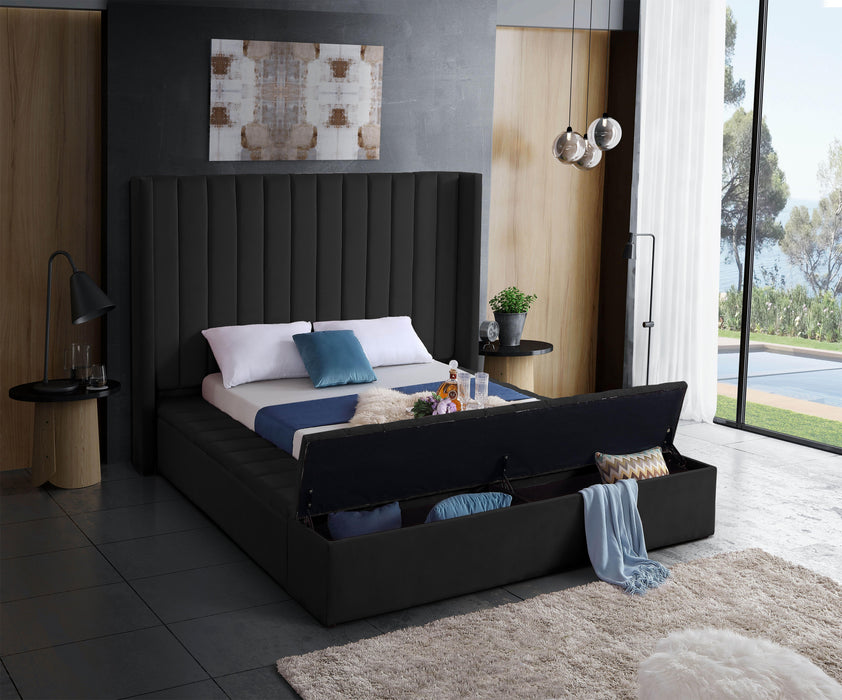 Kiki Black Velvet Full Bed (3 Boxes) - Just Furniture (PA) - Multi Location