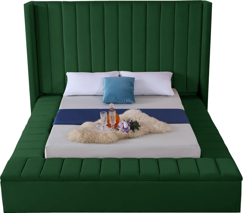 Kiki Green Velvet Full Bed (3 Boxes) - Just Furniture (PA) - Multi Location