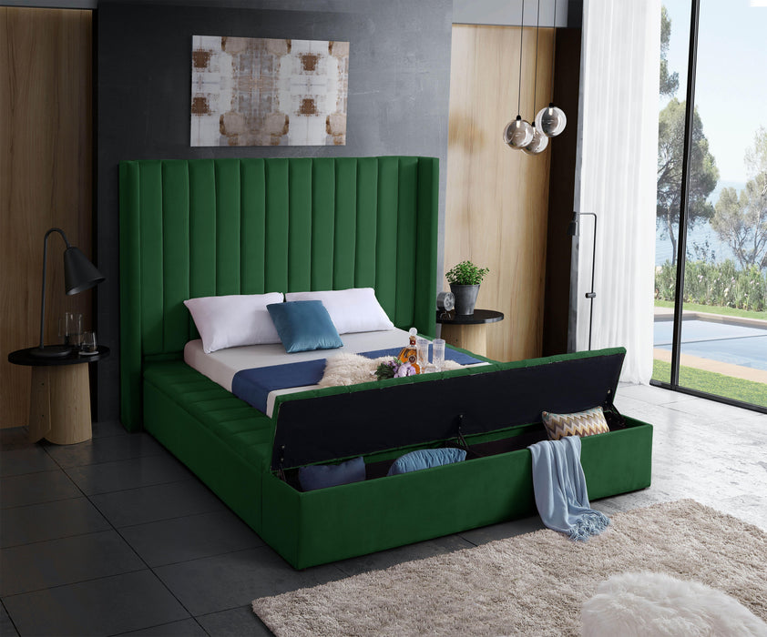 Kiki Green Velvet Full Bed (3 Boxes) - Just Furniture (PA) - Multi Location