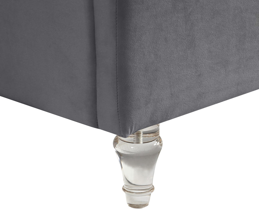 Kira Grey Velvet King Bed - Just Furniture (PA) - Multi Location