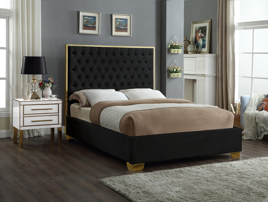 Lana Black Velvet Queen Bed - Just Furniture (PA) - Multi Location