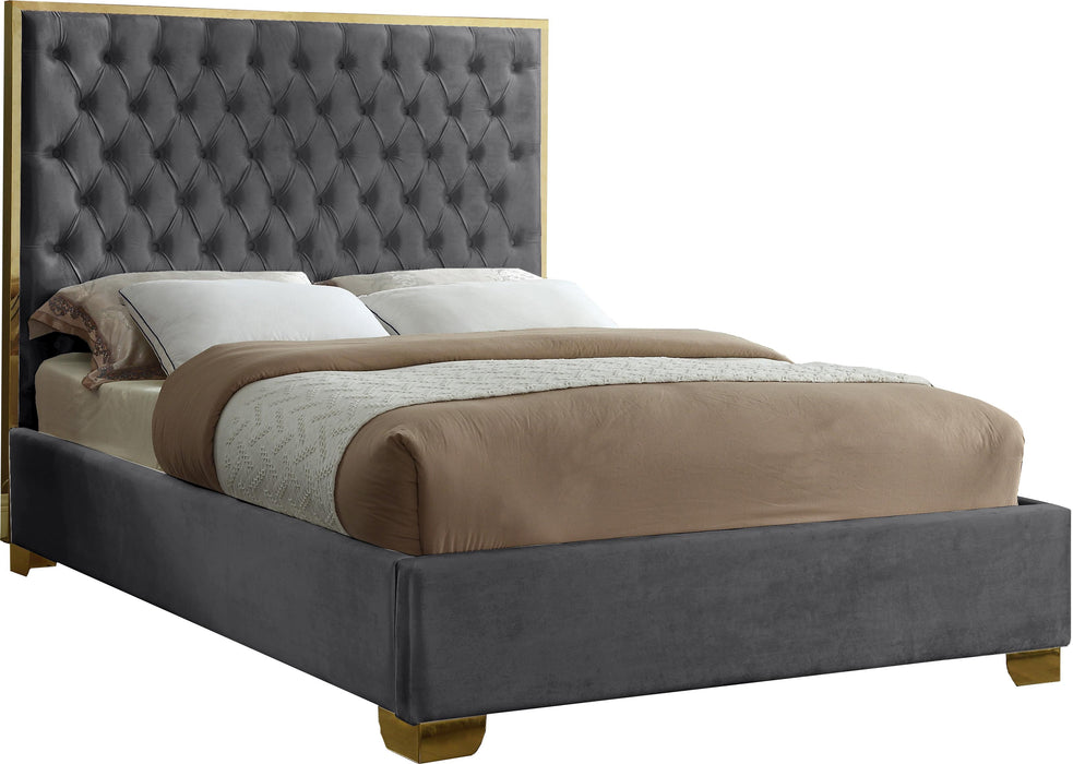 Lana Grey Velvet Full Bed - Just Furniture (PA) - Multi Location