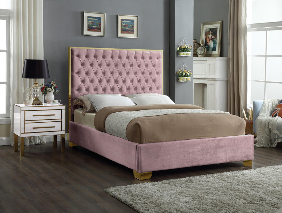 Lana Pink Velvet King Bed - Just Furniture (PA) - Multi Location