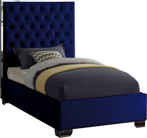 Lexi Navy Velvet Twin Bed - Just Furniture (PA) - Multi Location