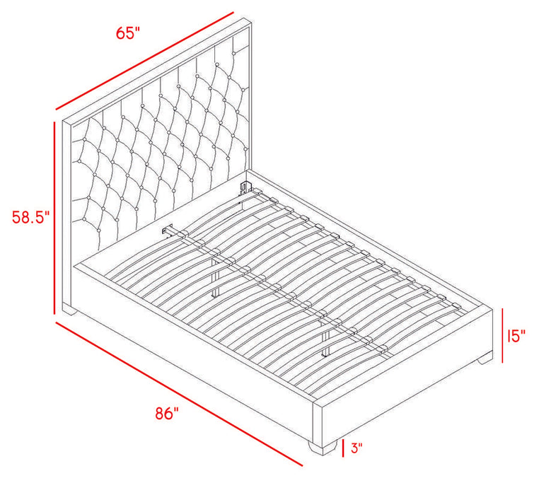 Lexi White Velvet Queen Bed - Just Furniture (PA) - Multi Location