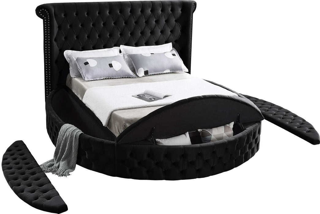 Luxus Black Velvet King Bed (3 Boxes) - Just Furniture (PA) - Multi Location