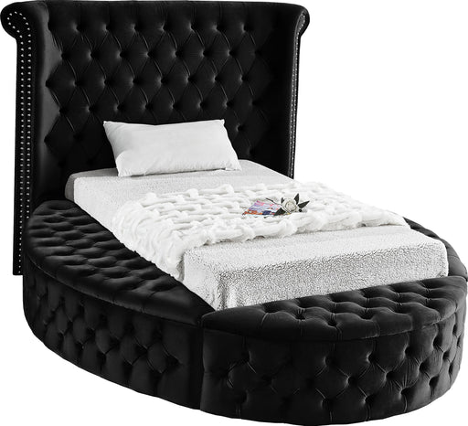 Luxus Black Velvet Twin Bed (3 Boxes) - Just Furniture (PA) - Multi Location