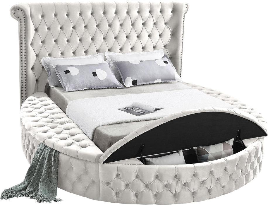 Luxus Cream Velvet Full Bed (3 Boxes) - Just Furniture (PA) - Multi Location