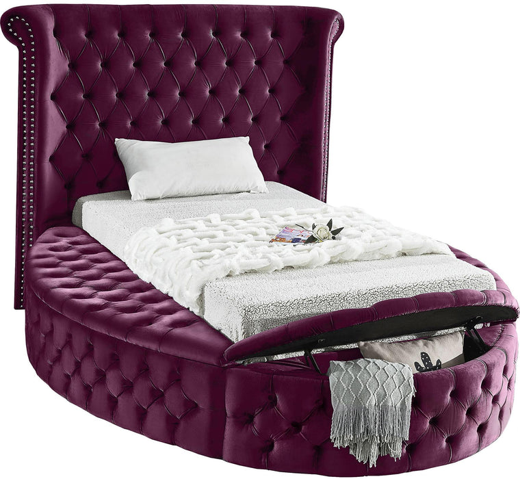 Luxus Purple Velvet Twin Bed - Just Furniture (PA) - Multi Location