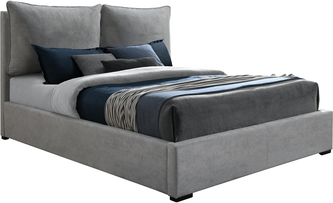 Misha Light Grey Polyester Fabric Full Bed (3 Boxes) - Just Furniture (PA) - Multi Location