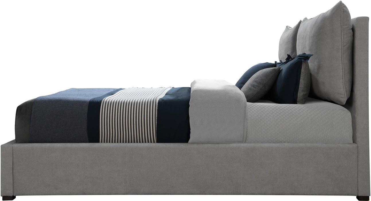 Misha Light Grey Polyester Fabric Queen Bed (3 Boxes) - Just Furniture (PA) - Multi Location