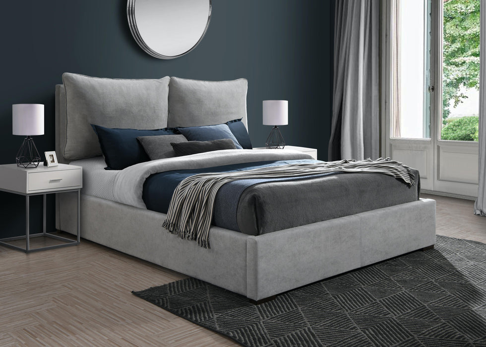 Misha Light Grey Polyester Fabric Queen Bed (3 Boxes) - Just Furniture (PA) - Multi Location
