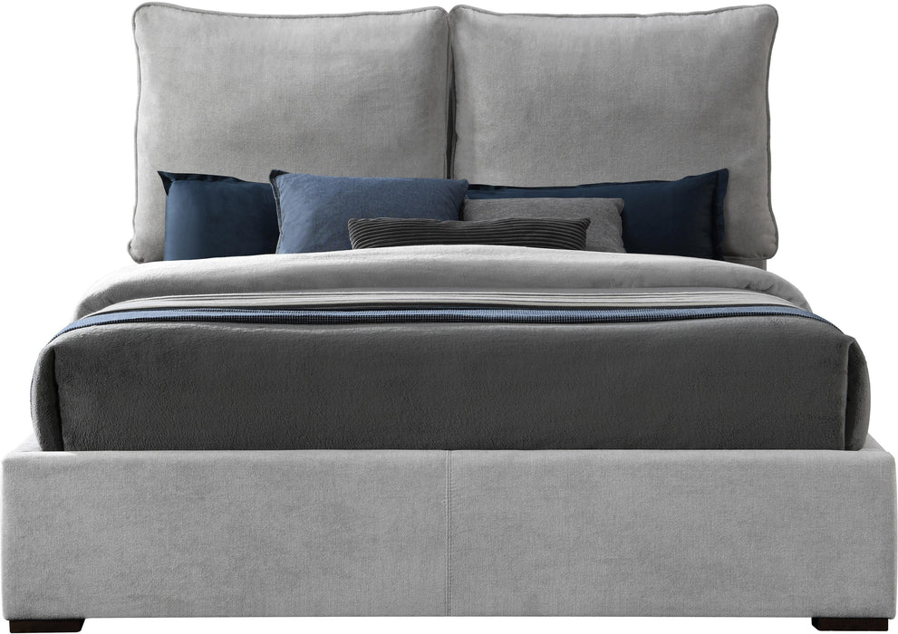 Misha Light Grey Polyester Fabric Queen Bed (3 Boxes) - Just Furniture (PA) - Multi Location