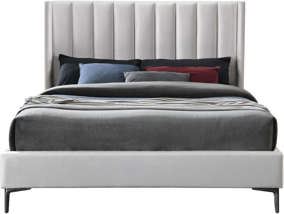 Nadia Cream Velvet Full Bed - Just Furniture (PA) - Multi Location
