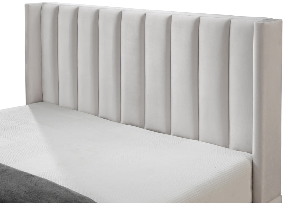 Nadia Cream Velvet Full Bed - Just Furniture (PA) - Multi Location