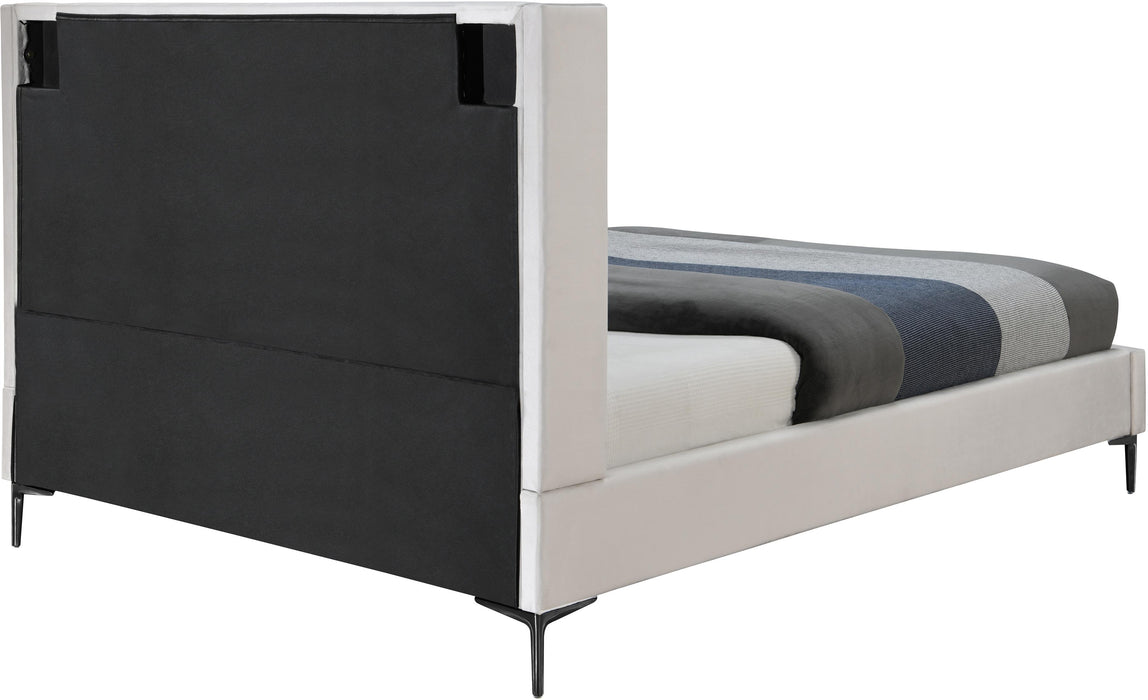 Nadia Cream Velvet Full Bed - Just Furniture (PA) - Multi Location