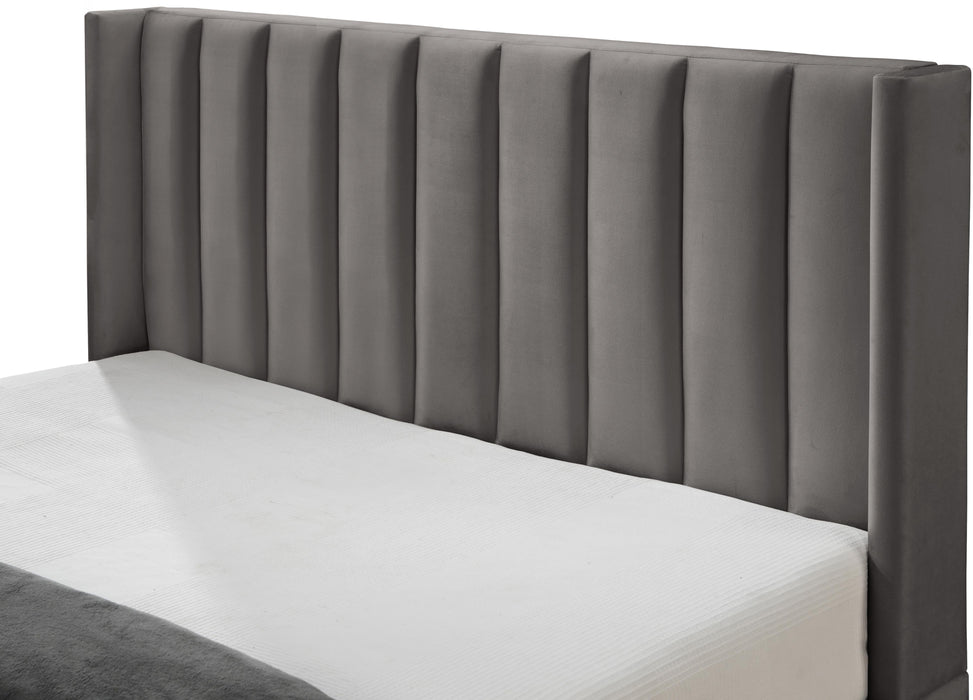 Nadia Grey Velvet Queen Bed - Just Furniture (PA) - Multi Location